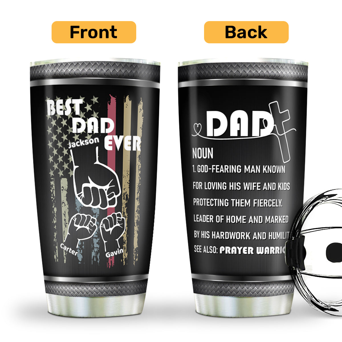 Best Dad Ever - Personalized Stainless Steel Tumbler 20oz