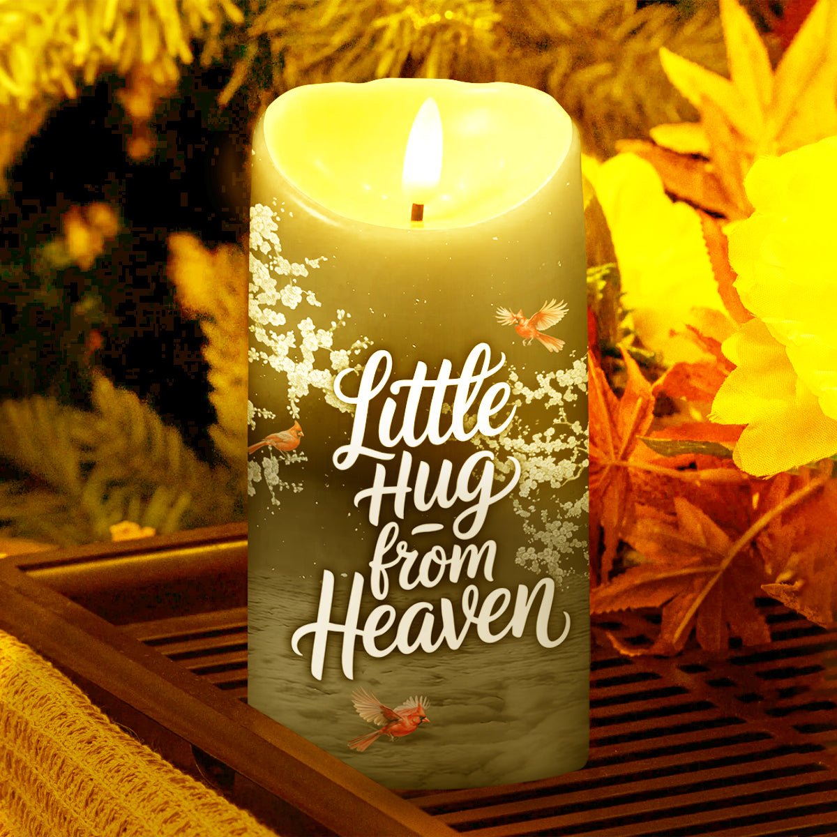 Little Hug From Heaven - Personalized Flameless LED Candle Memorial Keepsake