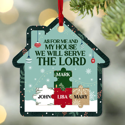 As For Me And My House - Personalized Christian Ornament GOJS10209