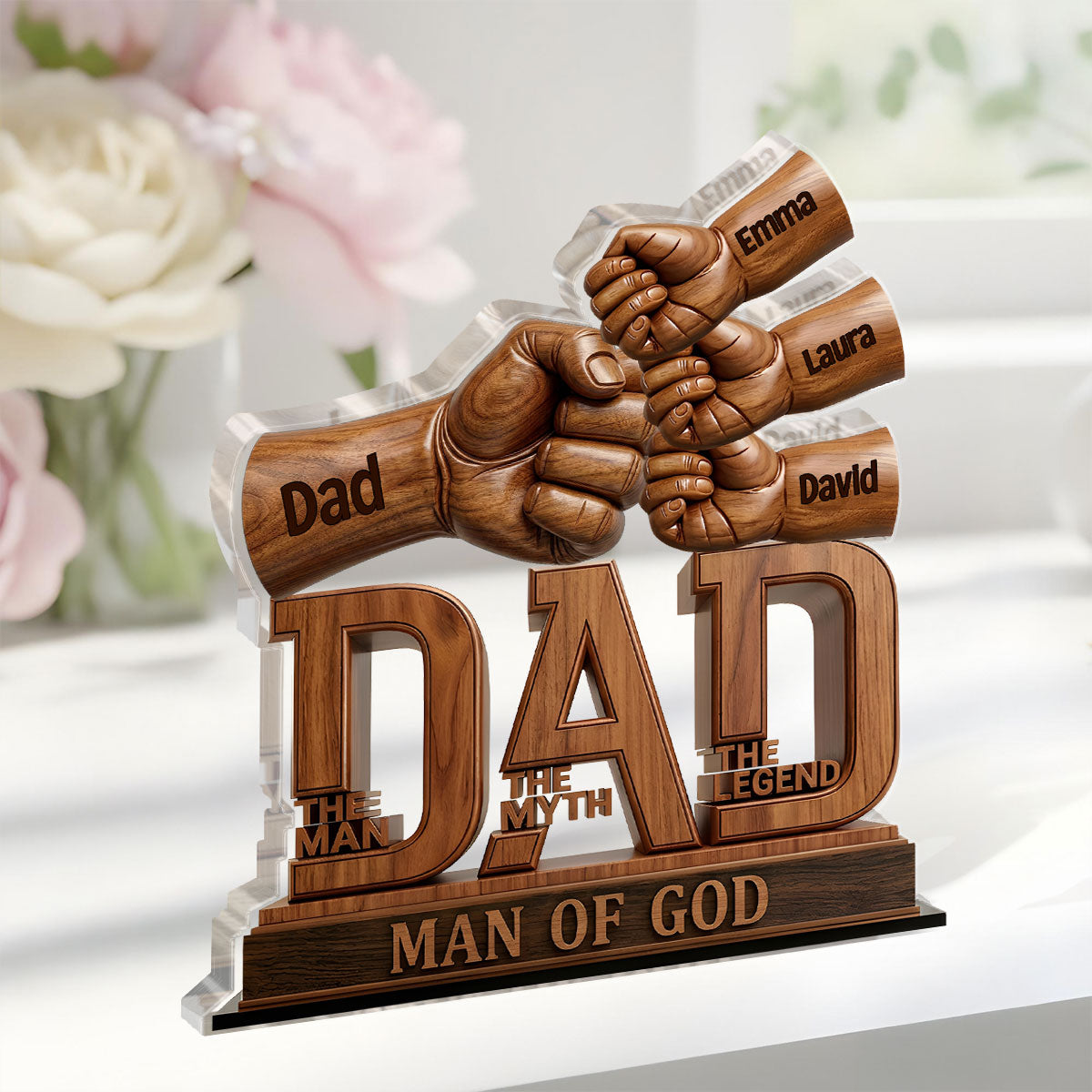 Dad The Man The Myth The Legend - Personalized Acrylic Plaque GAPJS10059