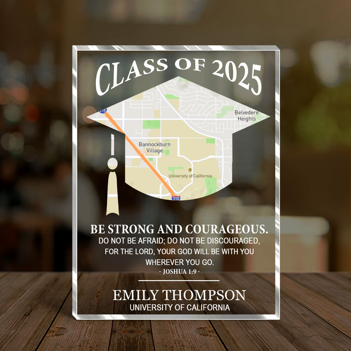 God Will Be With You - Inspirational Acrylic Keepsake - Personalized Gift for Graduate GAPJS10275