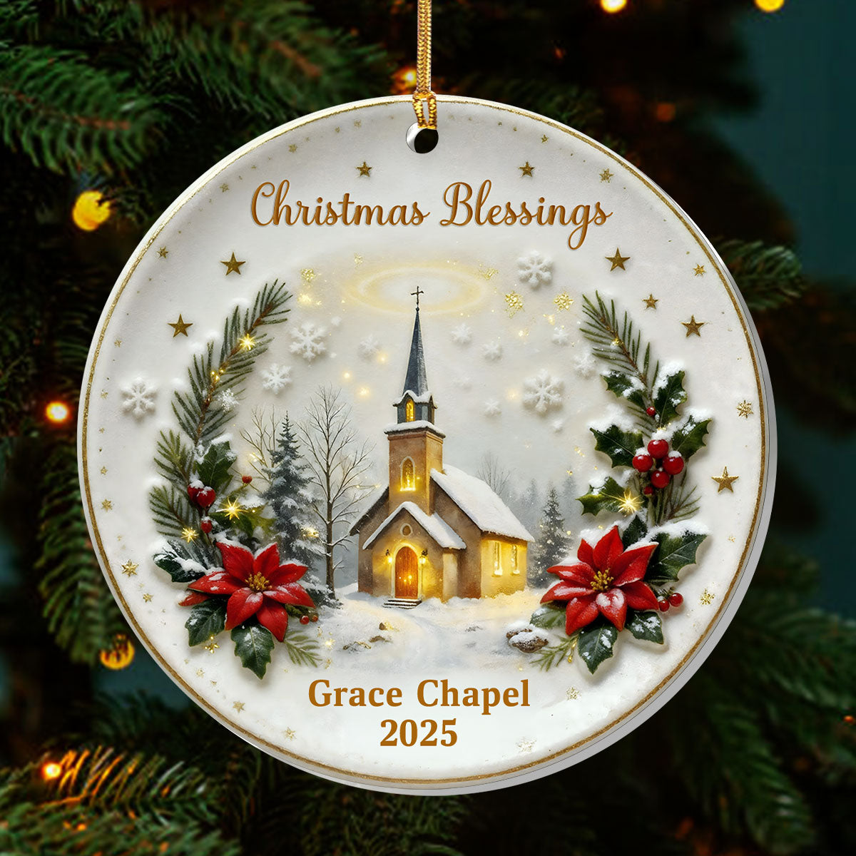 Christmas Blessings - Personalized Acrylic Ornament - Gift for Family GOJS10295