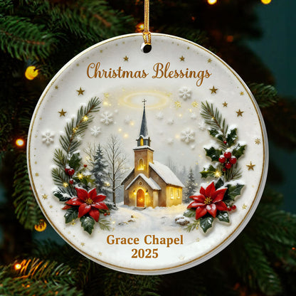 Christmas Blessings - Personalized Acrylic Ornament - Gift for Family GOJS10295
