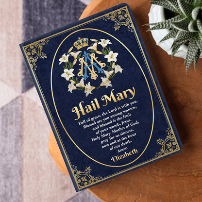 Holy Mary Prayer - Personalized Leather Cover Notebook GMJSNB200017