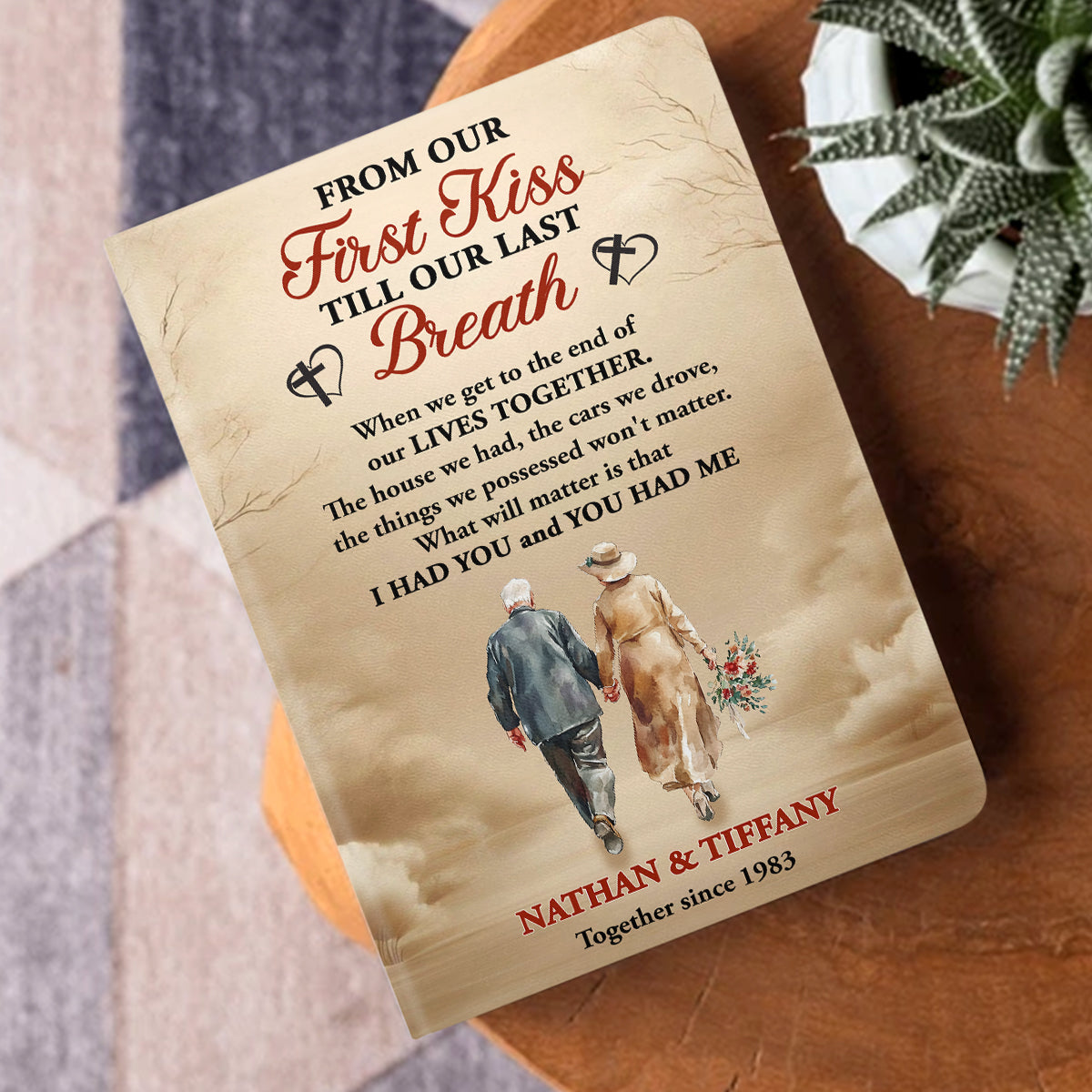 From First Kiss to Last Breath - Personalized Leather Notebook GMJSNB200083