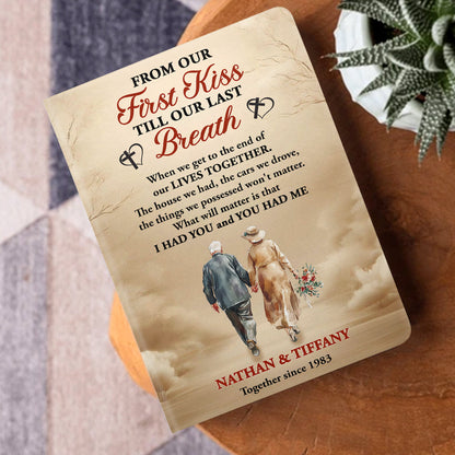 From First Kiss to Last Breath - Personalized Leather Notebook GMJSNB200083