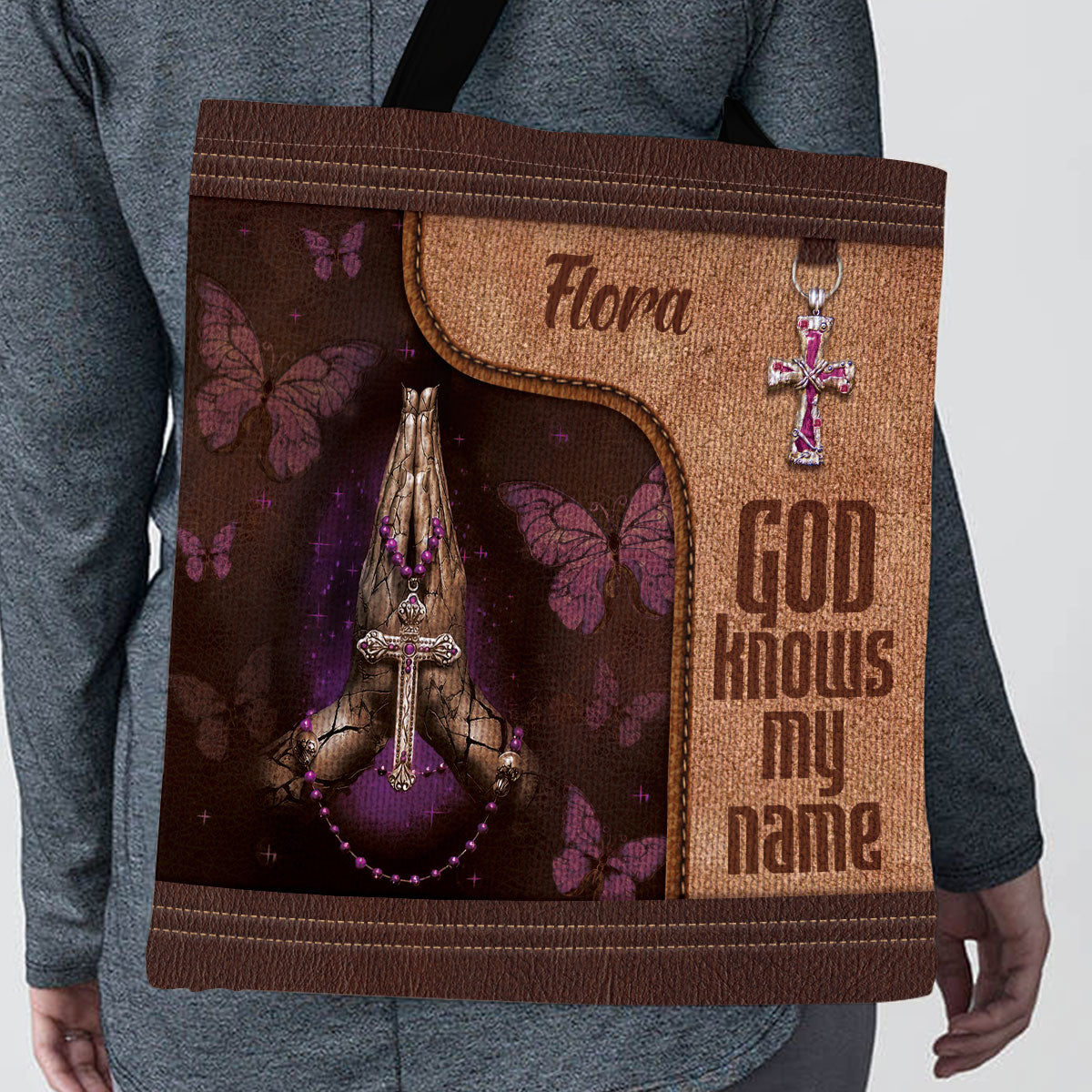 God Knows My Name - Personalized Tote Bag - Christian Gift for Women GTTJS10348