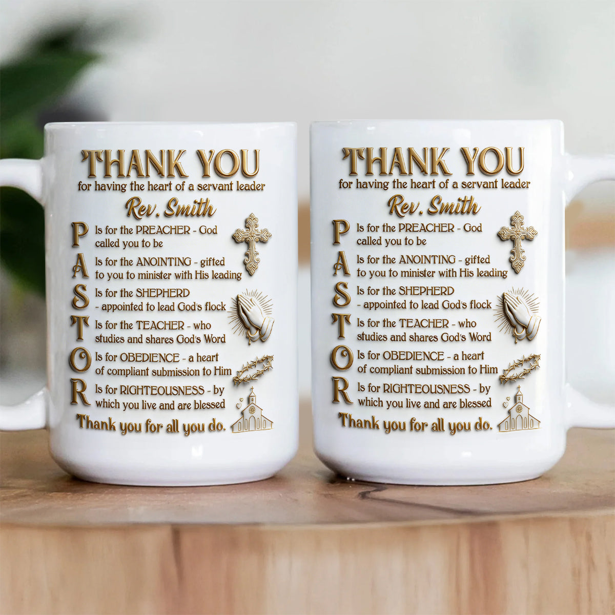 Thank You Pastor - Personalized Ceramic Coffee Mug