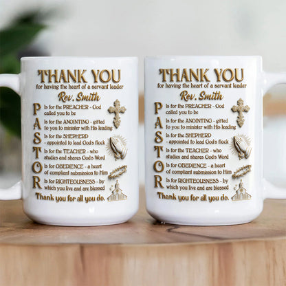 Thank You Pastor - Personalized Ceramic Coffee Mug