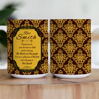 Thank You Pastor - Personalized Ceramic Coffee Mug