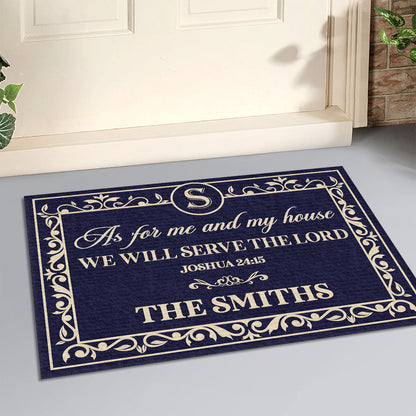 Serve The Lord Family - Personalized Doormat