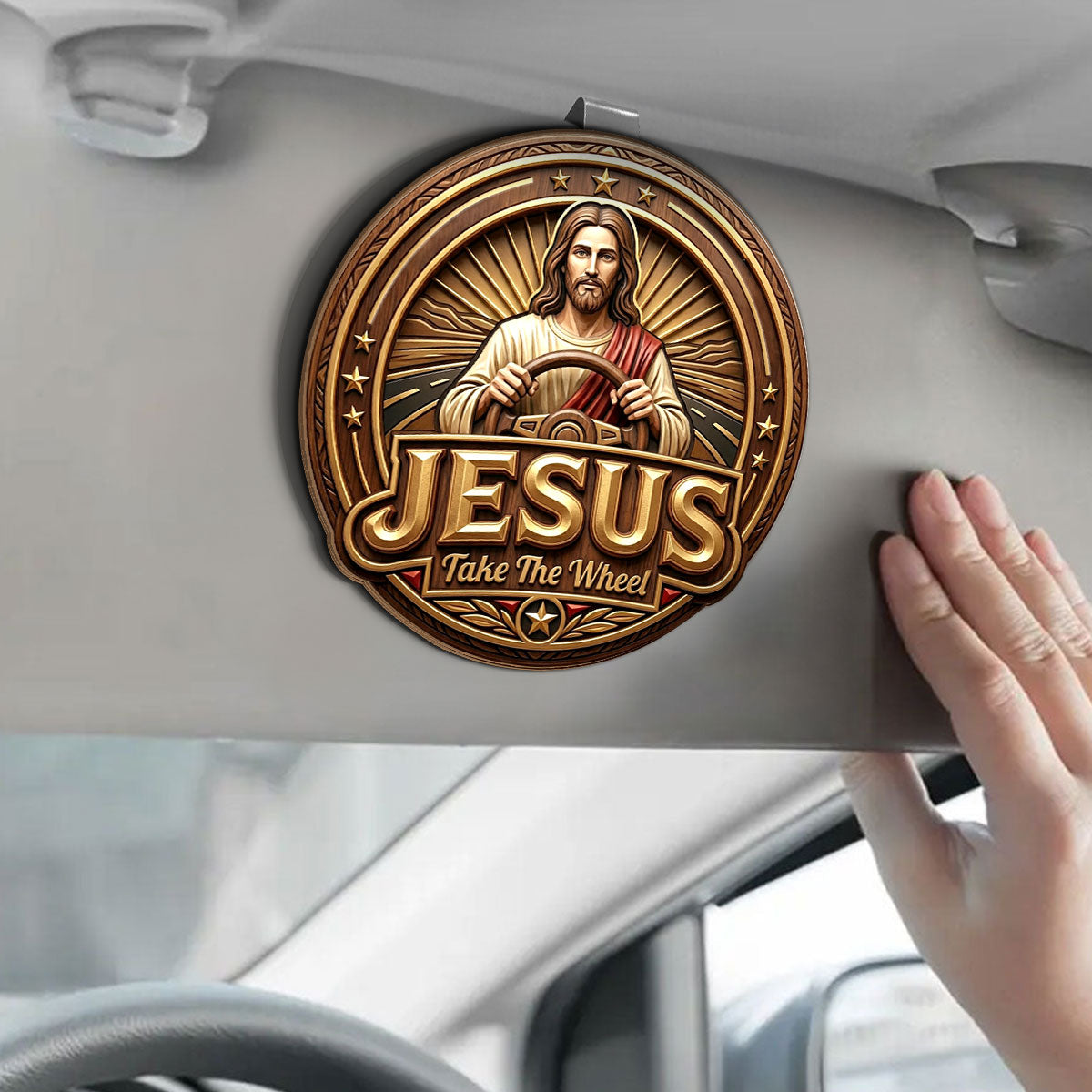 Jesus Take The Wheel - Personalized Car Visor Clip