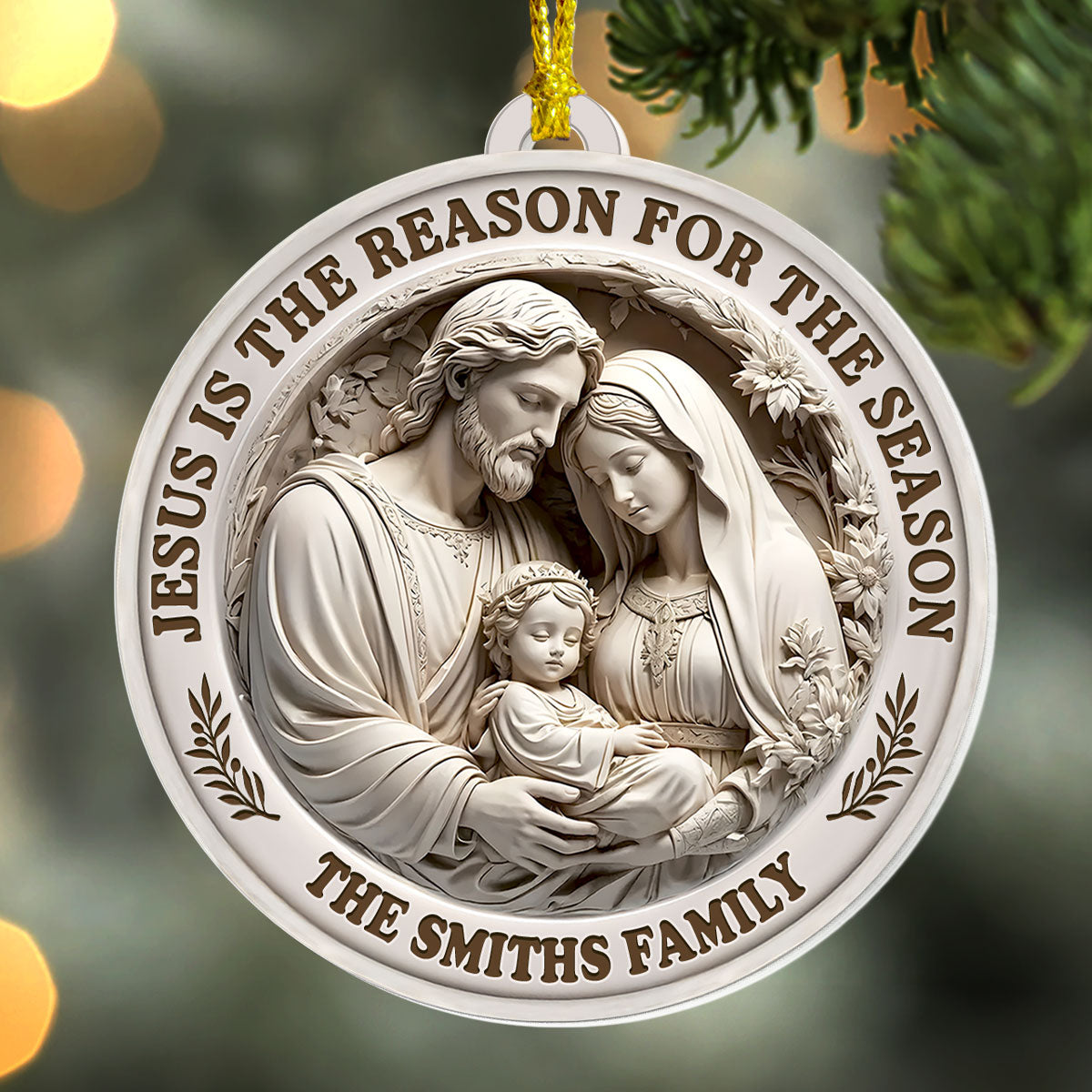 Jesus Is The Reason For The Season - Personalized Acrylic Ornament GOJS10123