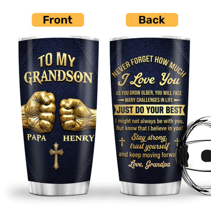 Fist Bump - Personalized Stainless Steel Tumbler for Him