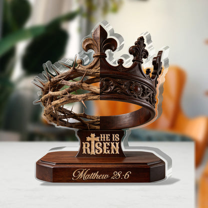 He Is Risen - Custom Shaped Acrylic Plaque - Christian Decor GAPJS10127