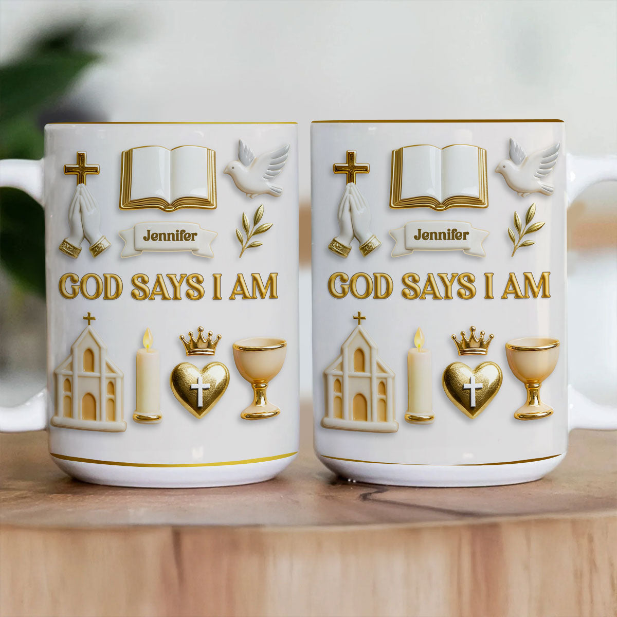 God Says I Am - Personalized Ceramic Coffee Mug
