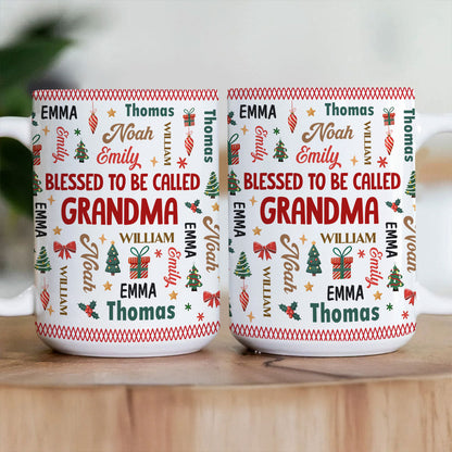 Blessed To Be Called Grandma - Personalized Ceramic Coffee Mug