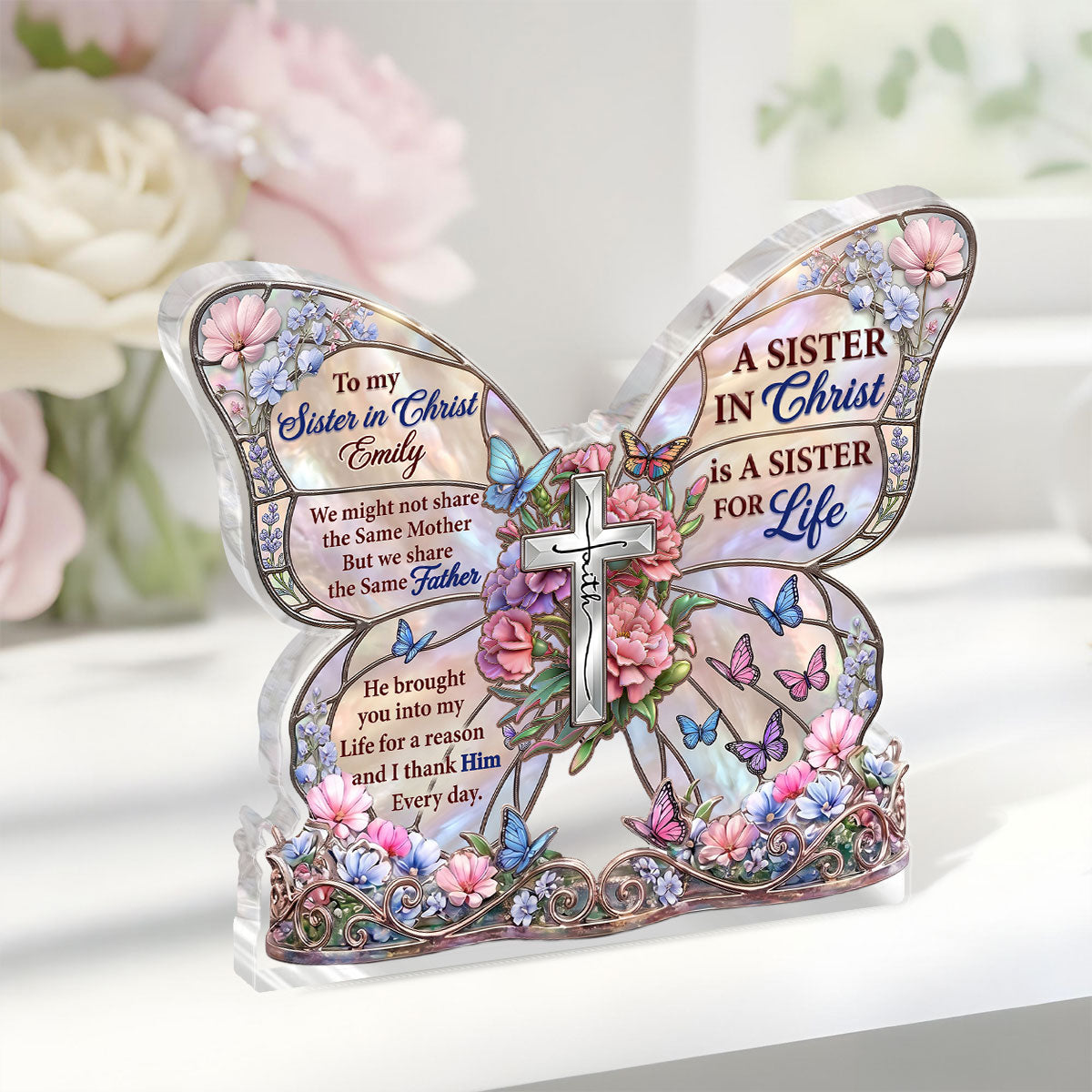 Faith-Inspired Sister Gift - Personalized Acrylic Plaque GAPJS10006