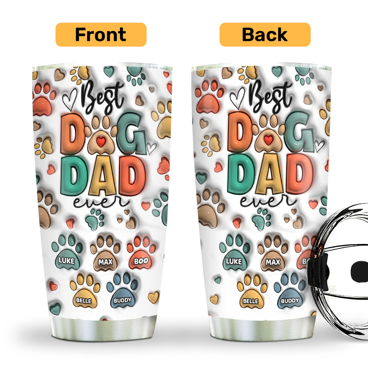 Best Dog Dad Ever - Personalized Stainless Steel Tumbler