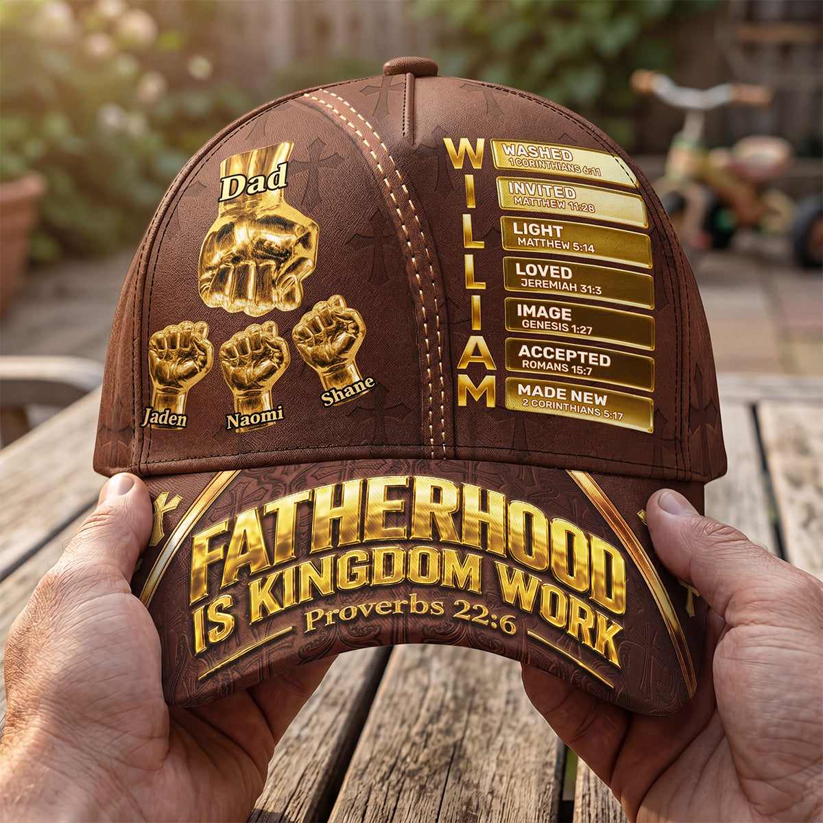 Fatherhood Is Kingdom Work - Personalized Classic Cap
