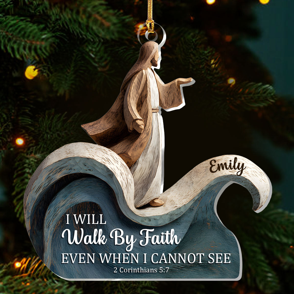 Walk By Faith - Personalized Acrylic Ornament GOJS10024