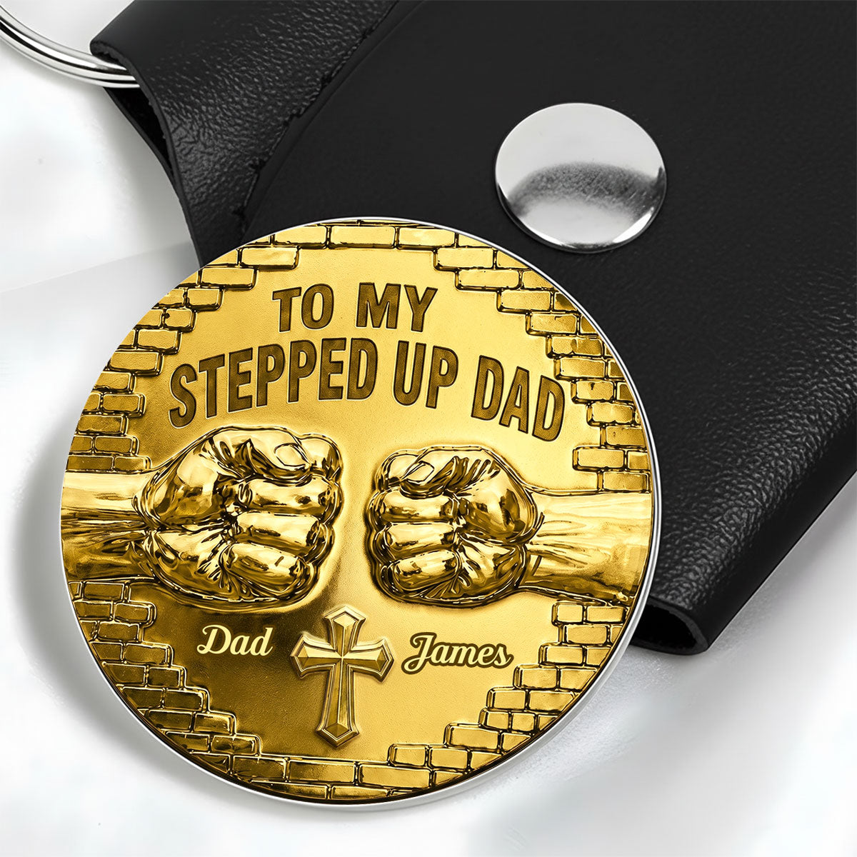 To My Stepped Up Dad - Personalized Pocket Hug Keepsake