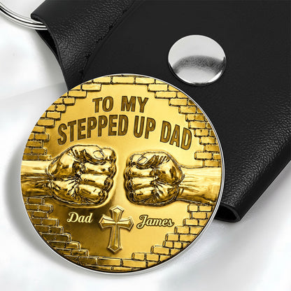 To My Stepped Up Dad - Personalized Pocket Hug Keepsake