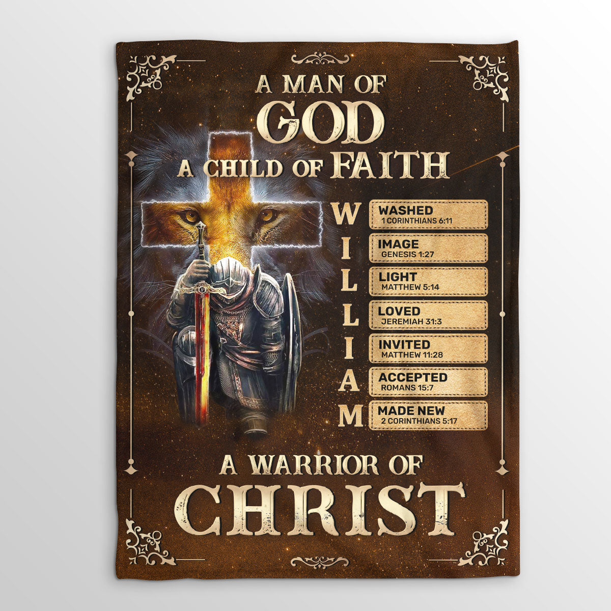 Man Of God - Personalized Fleece Blanket - Christian Faith Home Decor GBJS10023