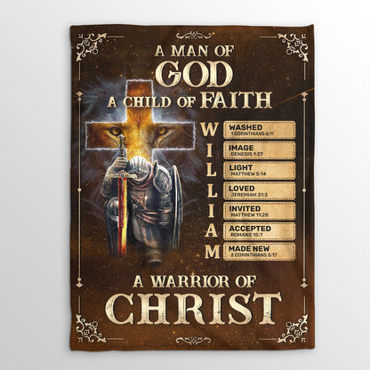 Man Of God - Personalized Fleece Blanket - Christian Faith Home Decor GBJS10023