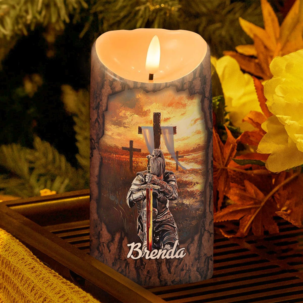 She Who Kneels Before God - Personalized Flameless LED Candle