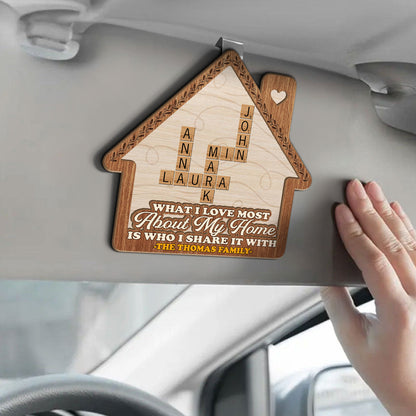 What I Love Most About My Home - Personalized Car Visor Clip