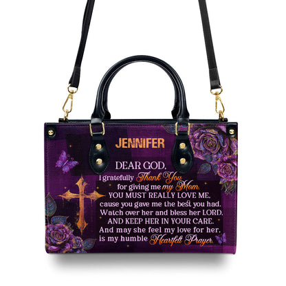 Thank You Mom - Personalized Leather Handbag GMJSLB200011
