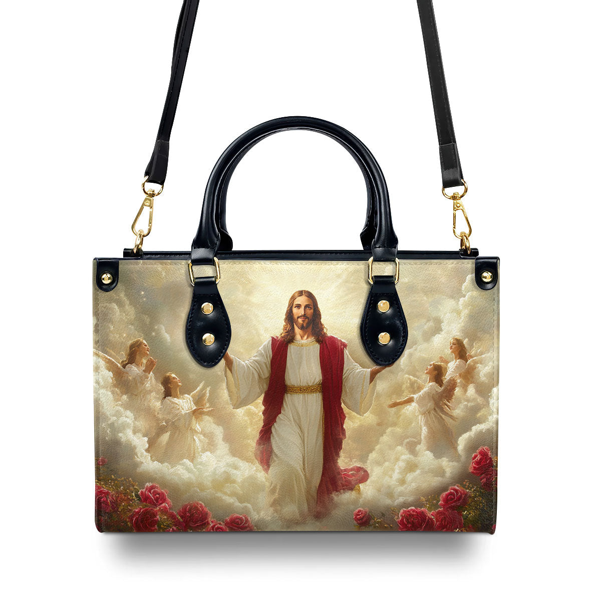 Christ Rising in Majesty - Leather Handbag - Inspirational Christian Accessory GMJSLB200099