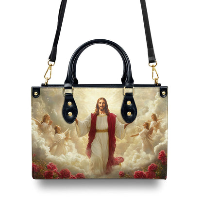 Christ Rising in Majesty - Leather Handbag - Inspirational Christian Accessory GMJSLB200099