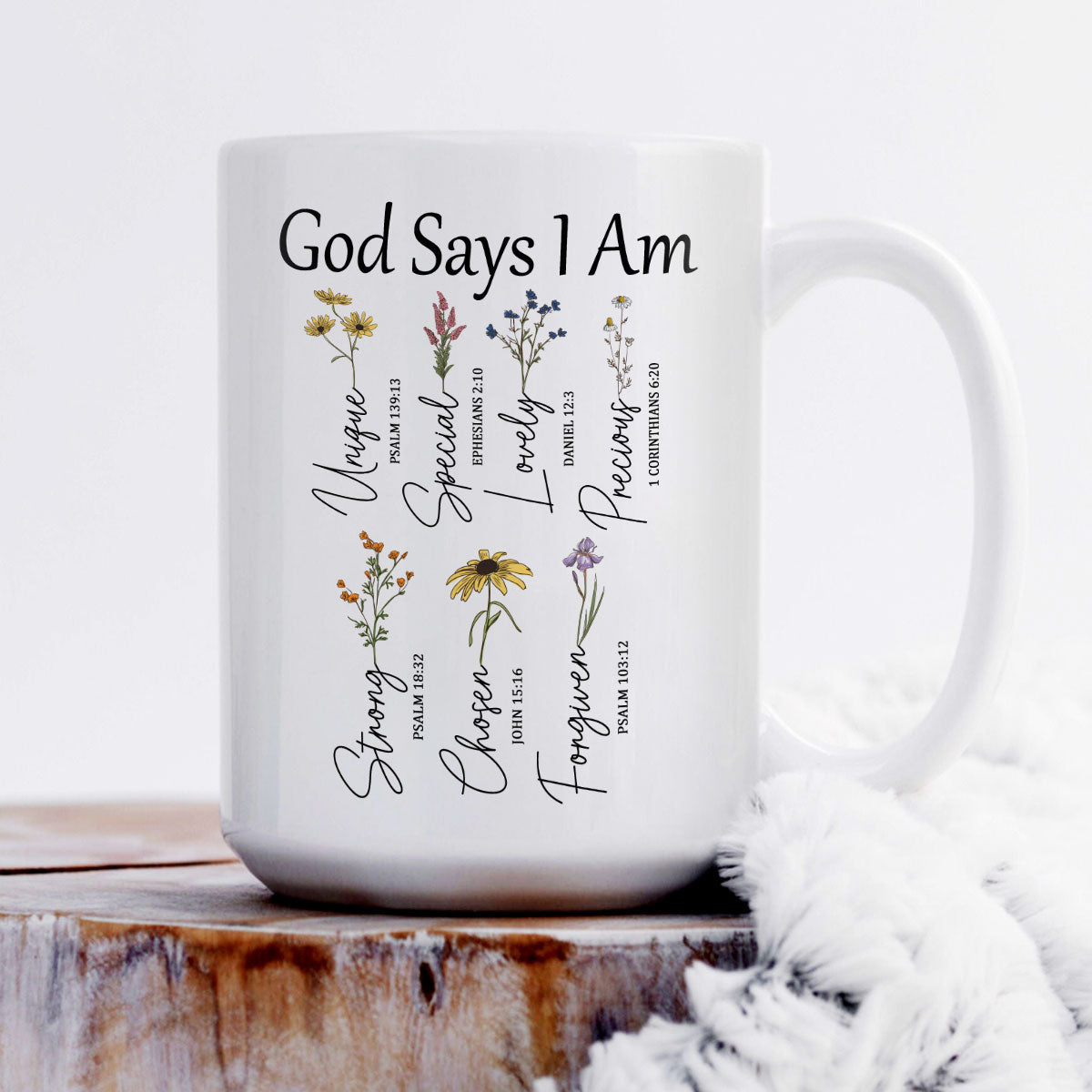 God Says I Am - Personalized White Ceramic Mug