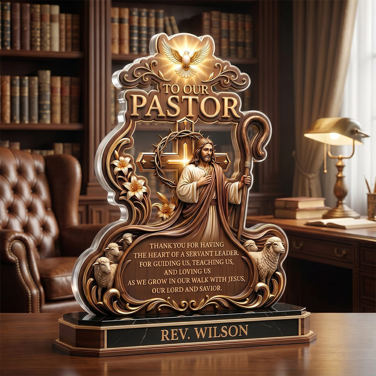 Servant Leader Heart - Personalized Gift for Pastor GAPJS10053