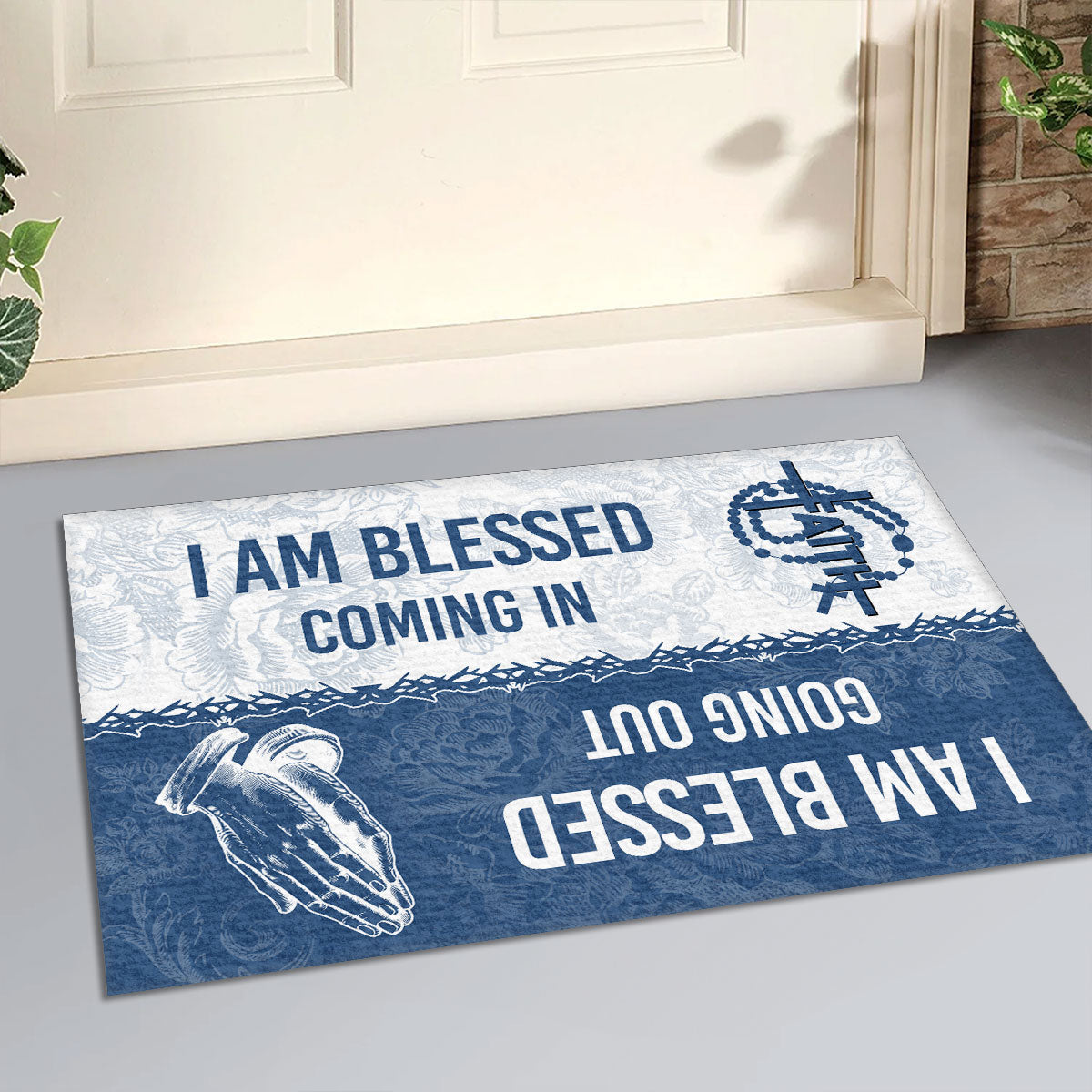 I Am Blessed Coming In - Inspirational Faith Doormat GDMJS10077
