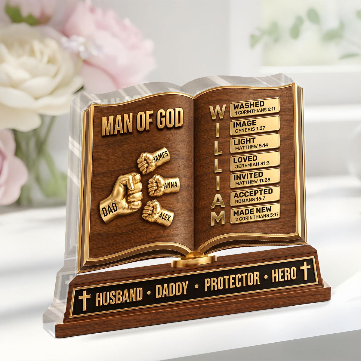 Man Of God - Personalized Acrylic Plaque - Christian Home Decor GAPJS10043