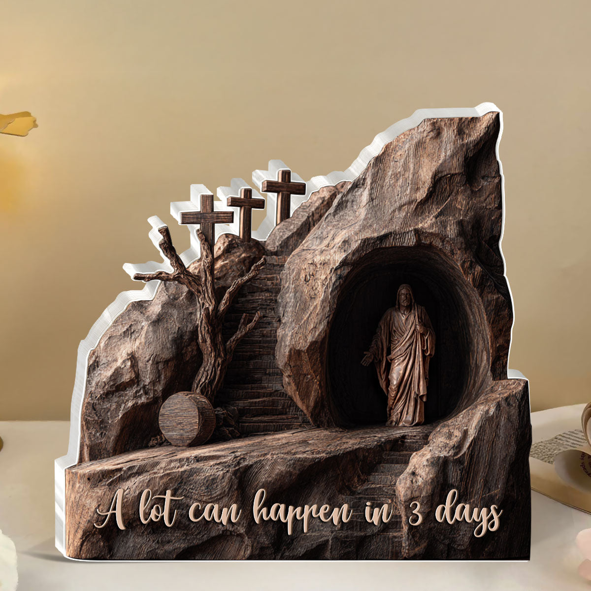 A Lot Can Happen In 3 Days - Custom Shaped Acrylic Plaque GAPJS10118