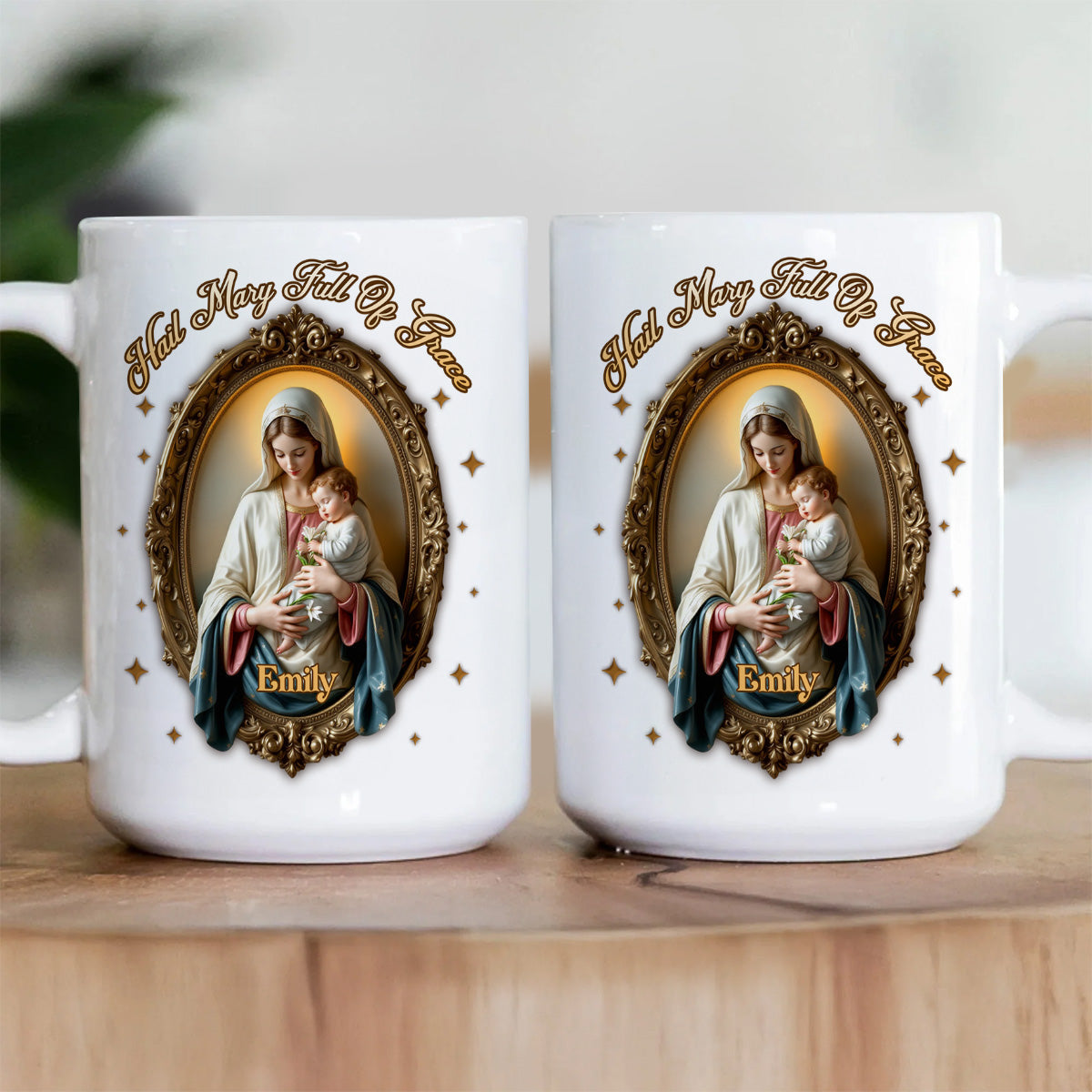 Hail Mary Full Of Grace - Personalized Ceramic Coffee Mug