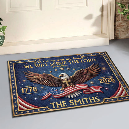 Faith and Patriotism - Personalized Doormat GDMJS10011