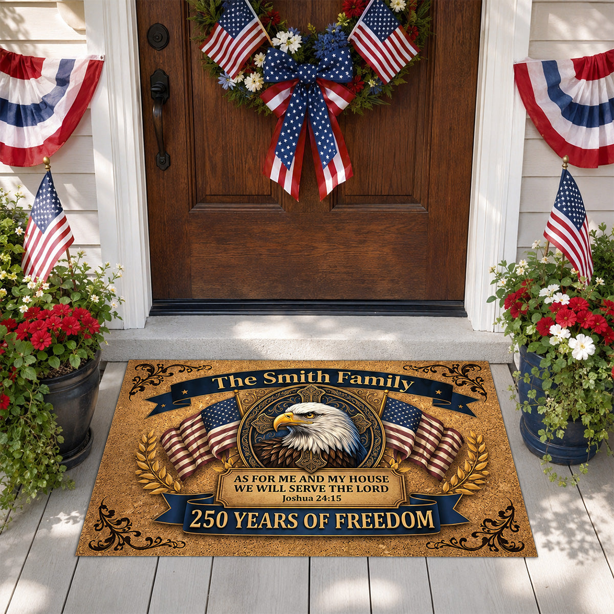 We Will Serve The Lord - Personalized Doormat - Christian Faith Home Decor GDMJS10002