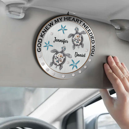 God Knew My Heart Needed You - Personalized Car Visor Clip GMJSCVC200003