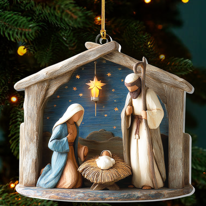 Christian Home Decor - Nativity Acrylic Ornament GOJS10035