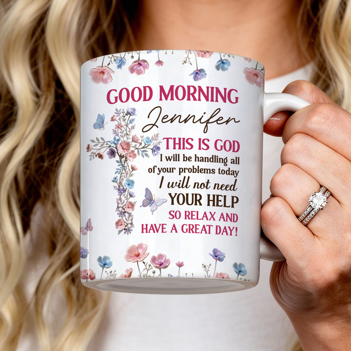God Handles You Relax - Personalized Coffee Mug - Gift For Her GMGJS10048