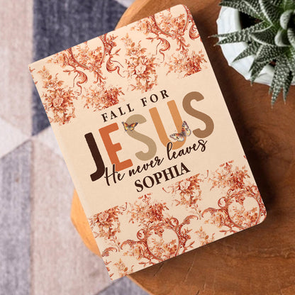 Fall for Jesus - Personalized Leather Cover Notebook GMJSNB200053