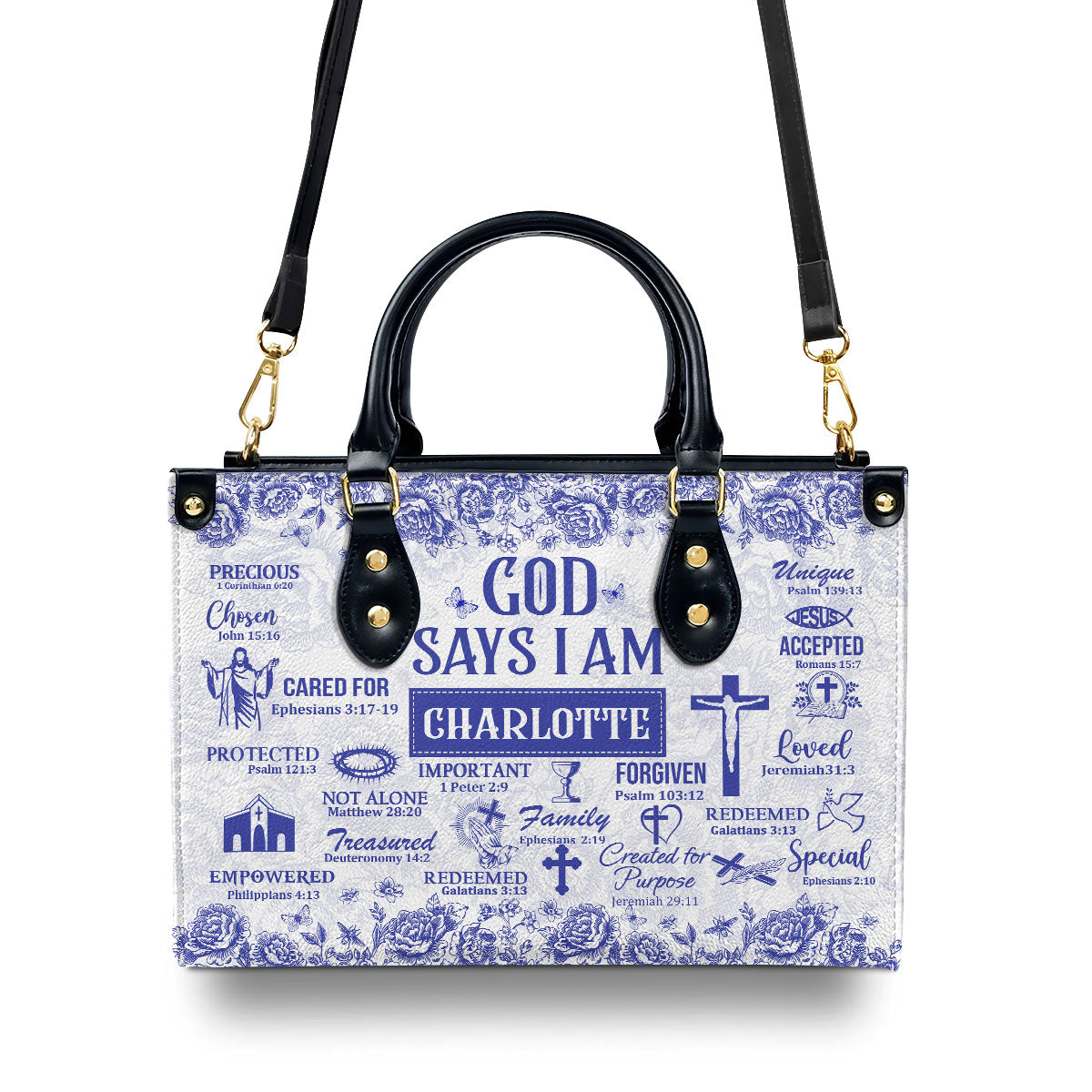 Faith Quote - Personalized Leather Handbag GMJSLB200089