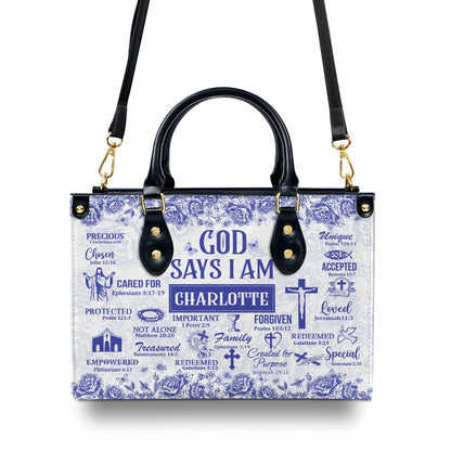 Faith Quote - Personalized Leather Handbag GMJSLB200089