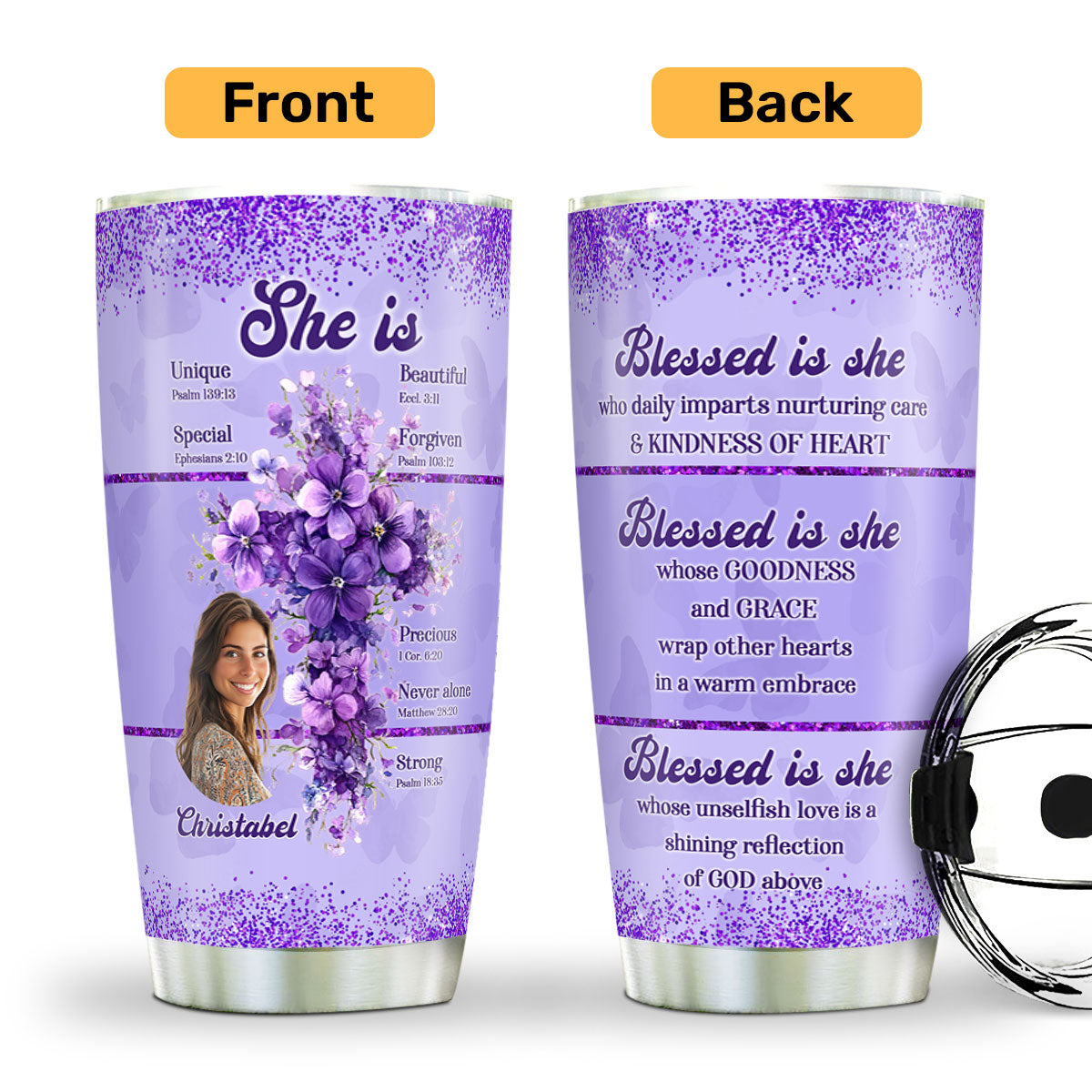 Blessed Is She - Personalized Stainless Steel Tumbler