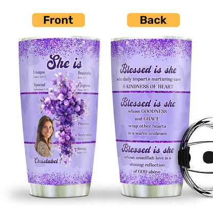 Blessed Is She - Personalized Stainless Steel Tumbler